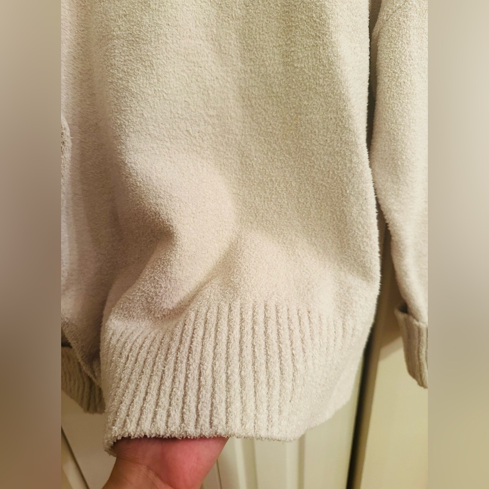 Merokeety Cozy Chunky Knit Turtleneck Sweater | Oversized Cream/Oatmeal - Size L - Picture 7 of 9